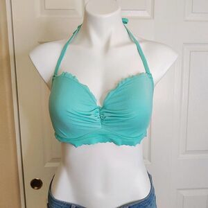Victoria's Secret ruffled halter bikini top sz 34DD